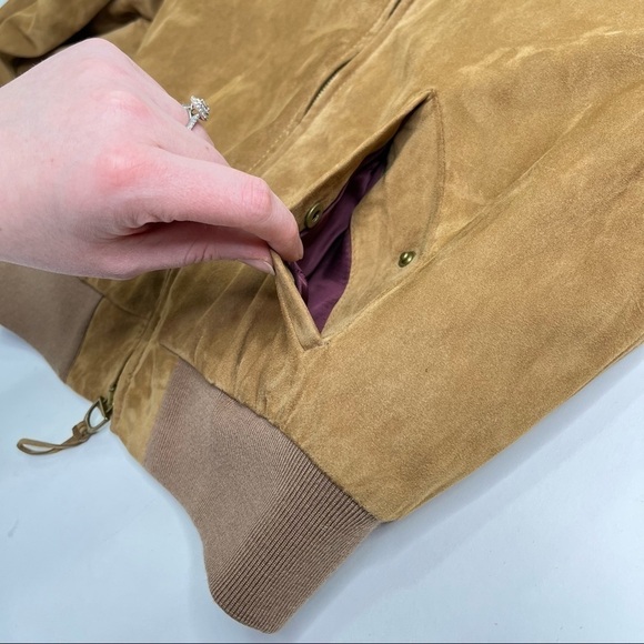 RALPH LAUREN Purple Label Wescott 100% Lamb Suede Camel Brown Bomber Soft Jacket - Picture 8 of 17